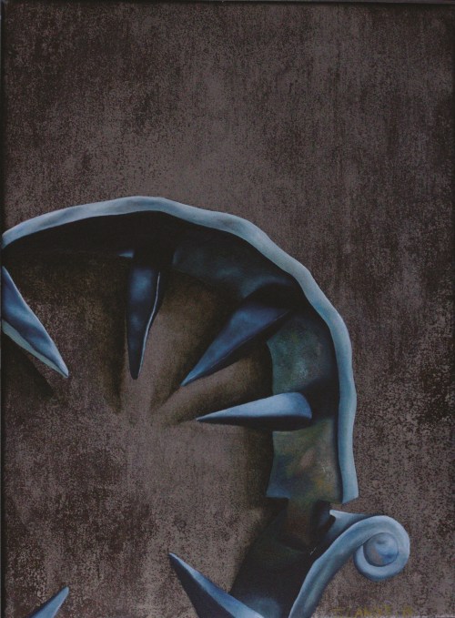 Illustration 2. Ilandi Barkhuizen. Untitled, 2015. Oil on steel Canvas 29.7 x 42.0cm